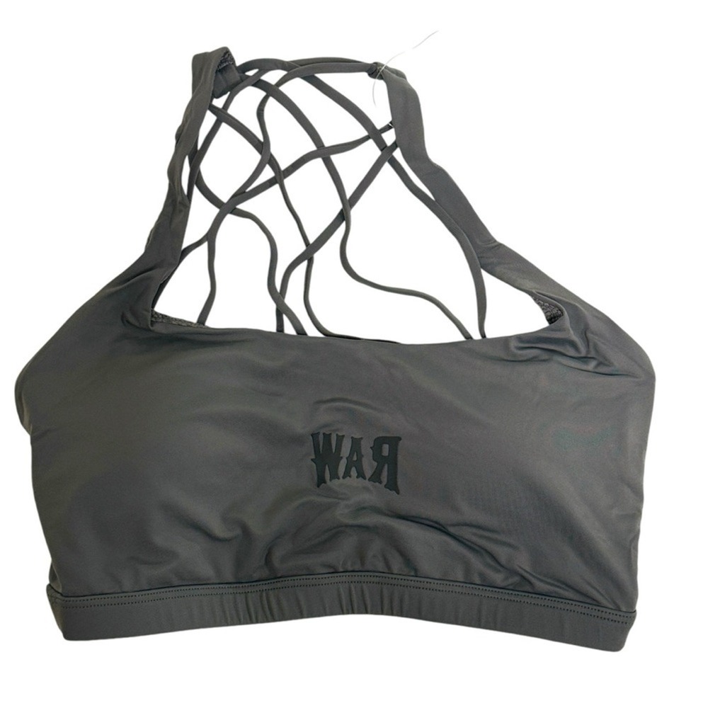RAWGEAR Women's Gray‎ Strappy Sports Bra Athletic Top Size XS